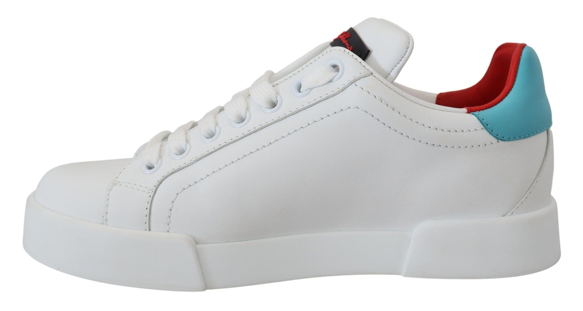 Dolce & Gabbana White Leather Sneakers Portofino Logo Heart Shoes