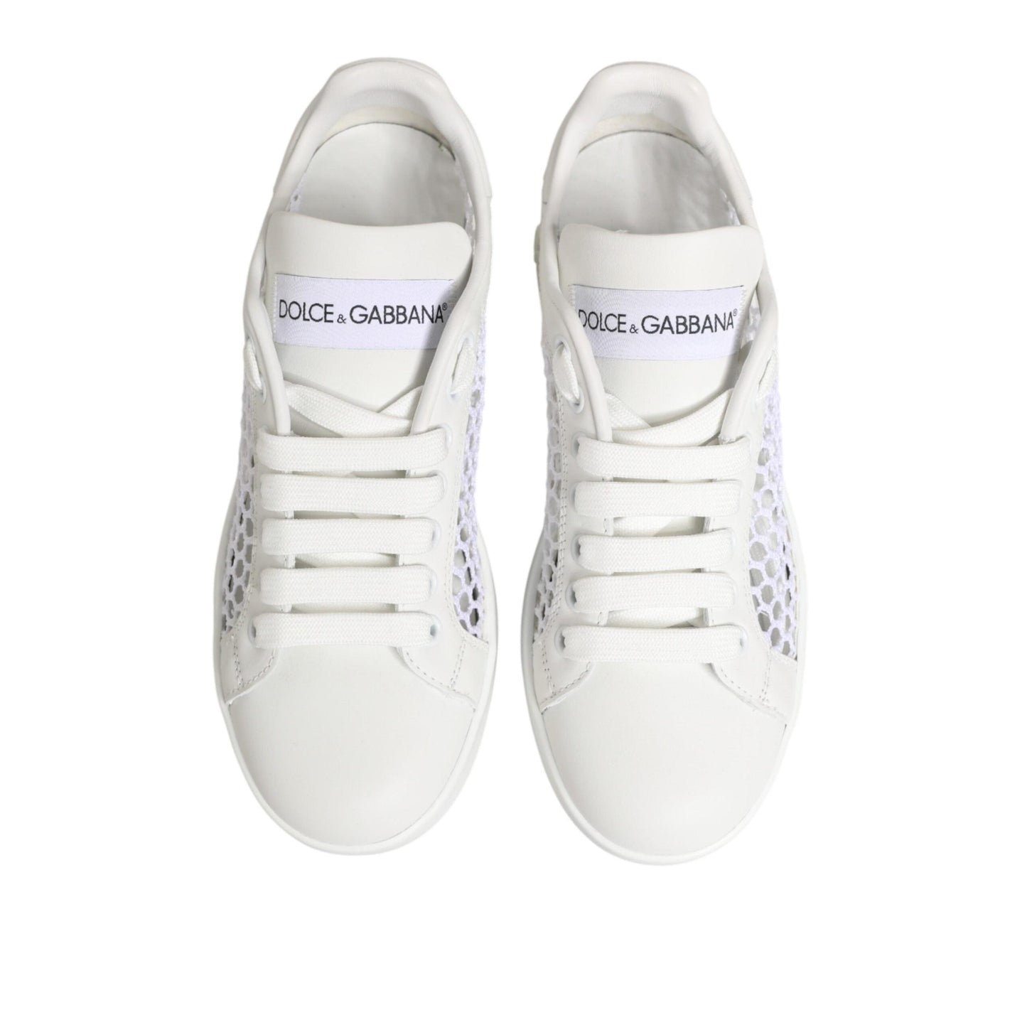 Dolce & Gabbana White Mesh Inserts Low Top Sneakers Shoes