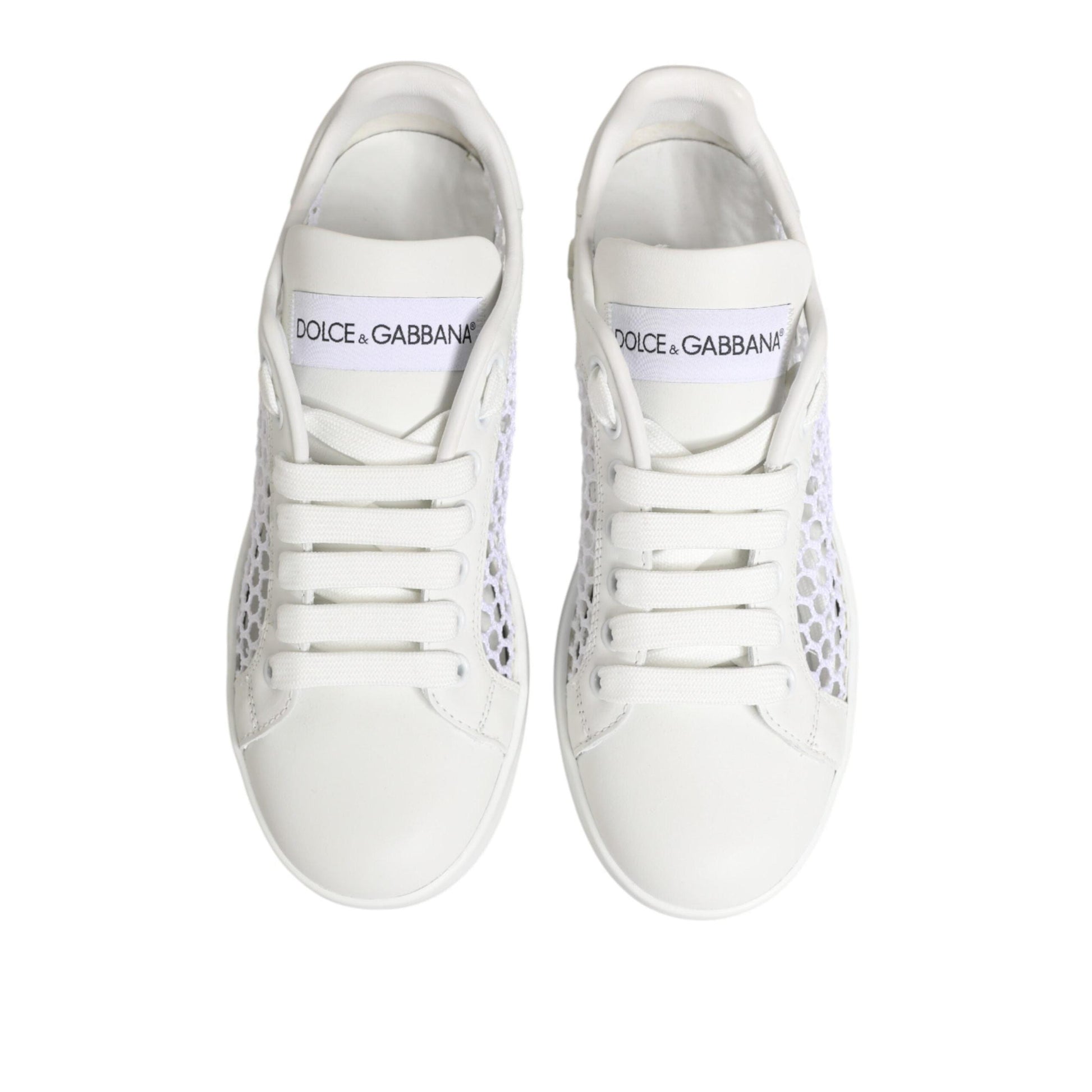 Dolce & Gabbana White Mesh Inserts Low Top Sneakers Shoes