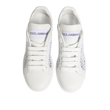 Dolce & Gabbana White Mesh Inserts Low Top Sneakers Shoes