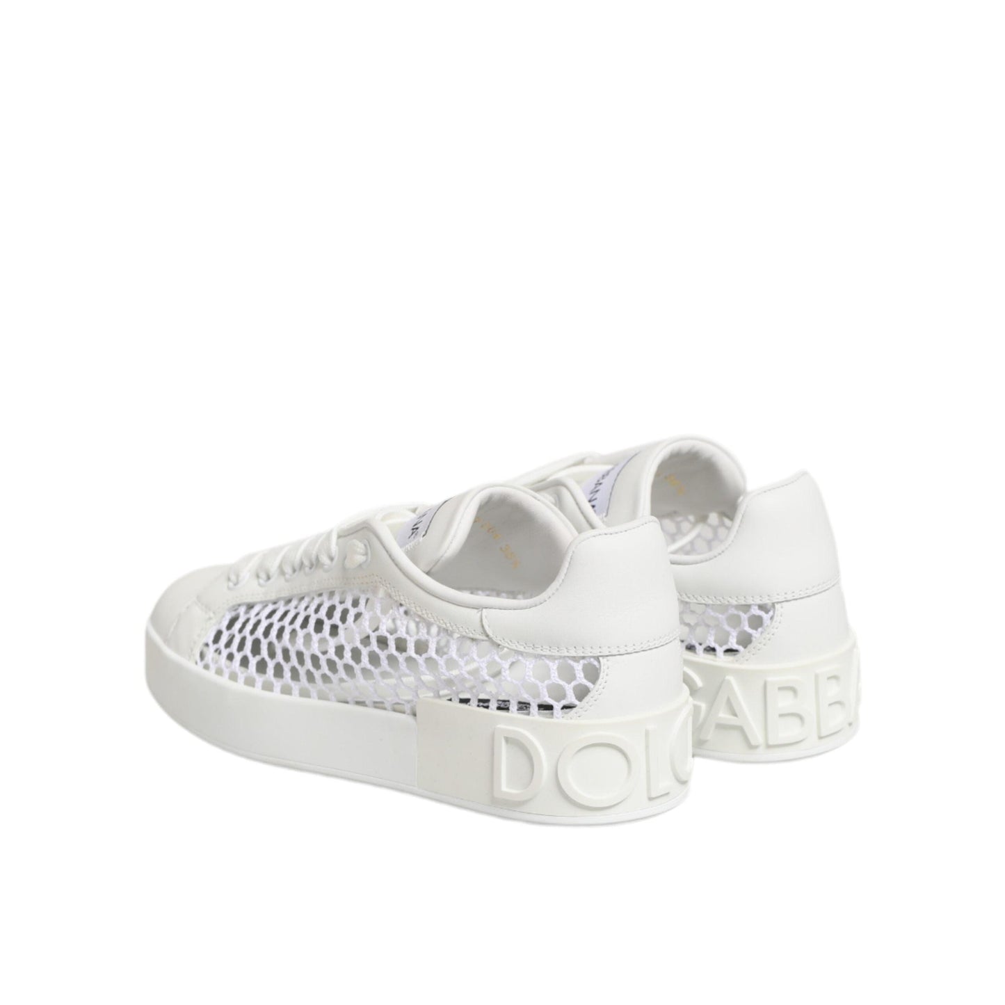 Dolce & Gabbana White Mesh Inserts Low Top Sneakers Shoes