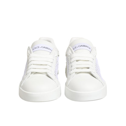 Dolce & Gabbana White Mesh Inserts Low Top Sneakers Shoes