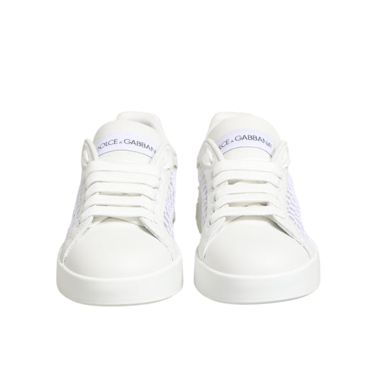 Dolce & Gabbana White Mesh Inserts Low Top Sneakers Shoes