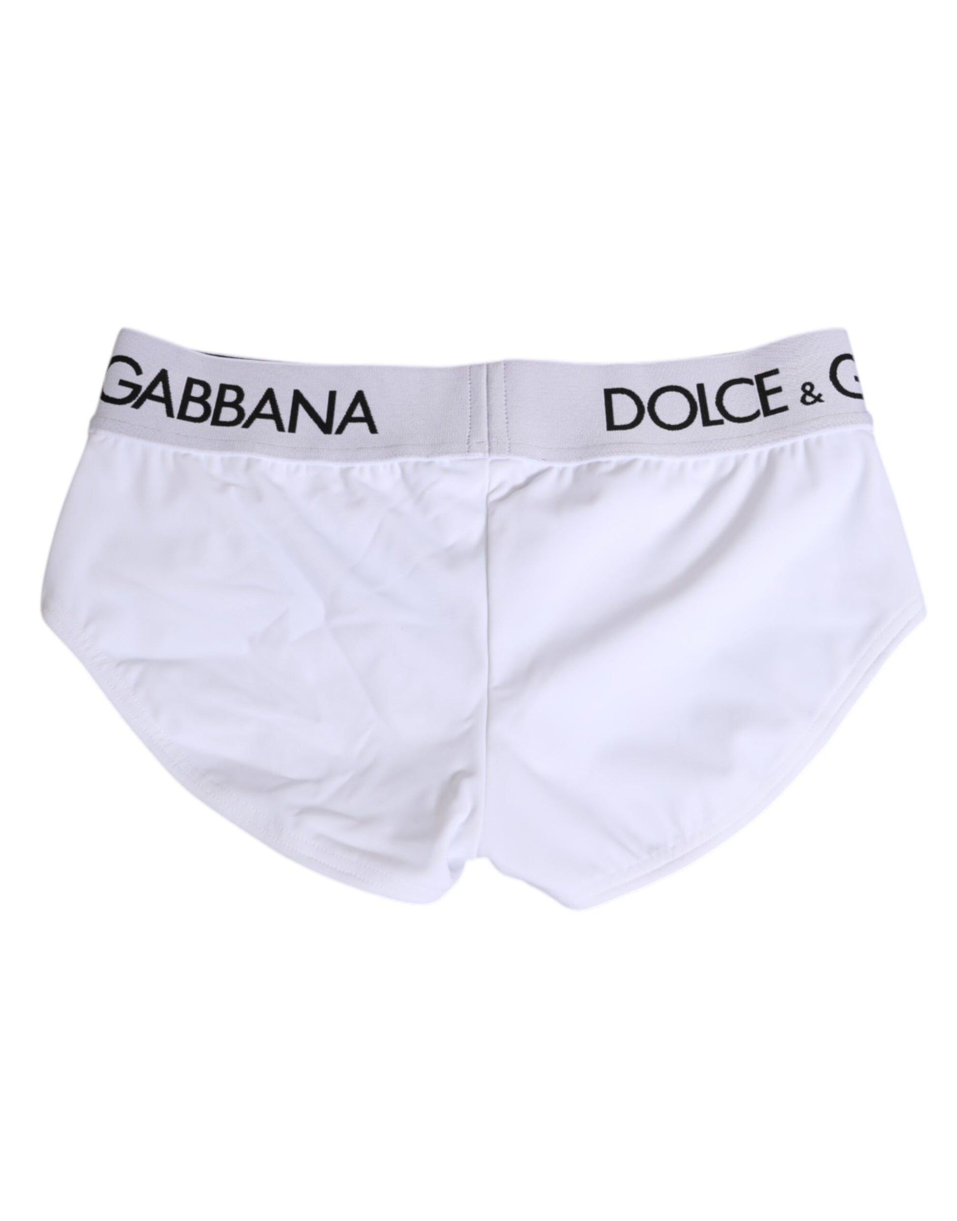 Dolce & Gabbana White Nylon Logo Waistband Shorts Underwear