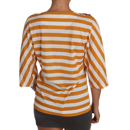Dolce & Gabbana White Orange FIRENZE Top T-shirt