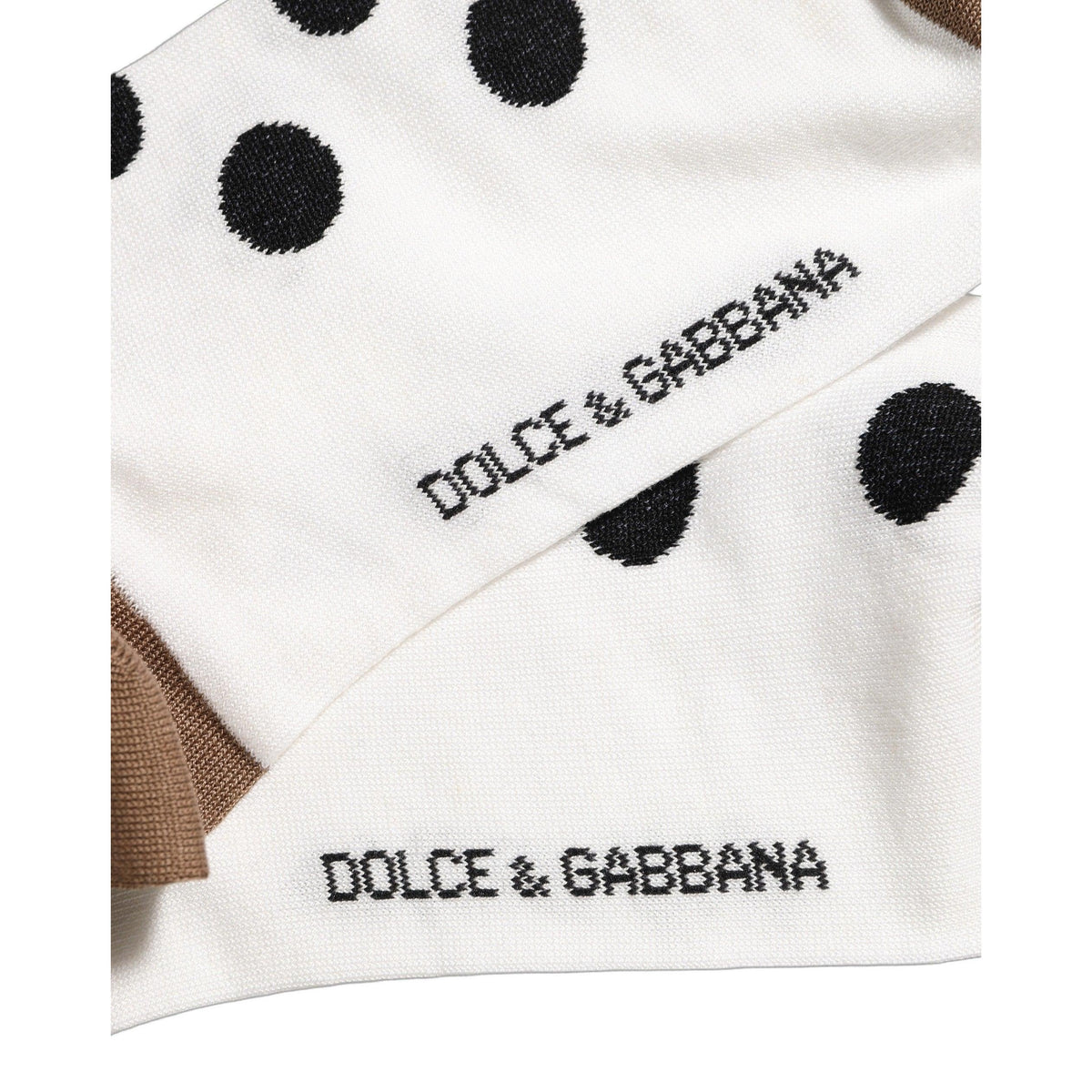 Dolce & Gabbana White Polka Dot Over The Calf Accessory Socks