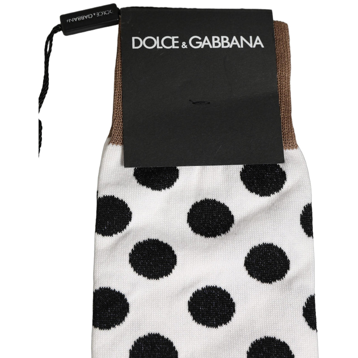 Dolce & Gabbana White Polka Dot Over The Calf Accessory Socks