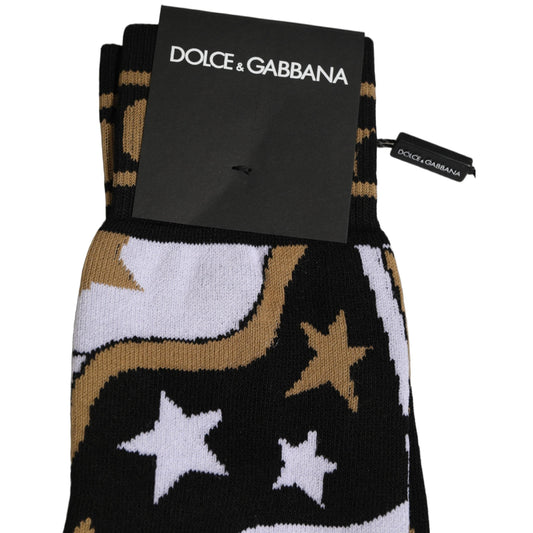 Dolce & Gabbana White Polka Dot Over The Calf Accessory Socks