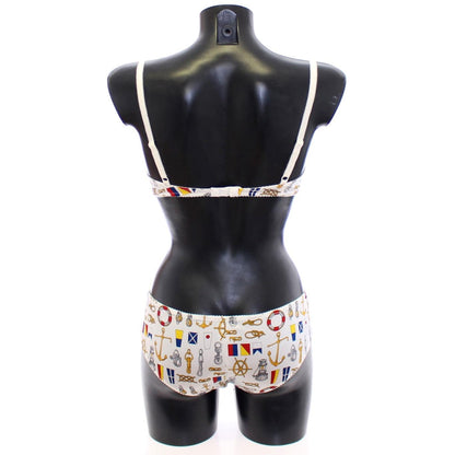 Dolce & Gabbana White Sailor Bra Panty Stretch Underwear