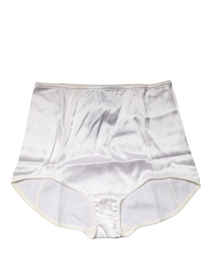 Dolce & Gabbana White Silk Blend High Waist Girdle Panty Underwear