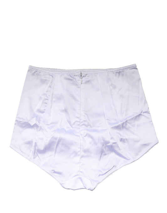 Dolce & Gabbana White Silk Blend High Waist Girdle Panty Underwear