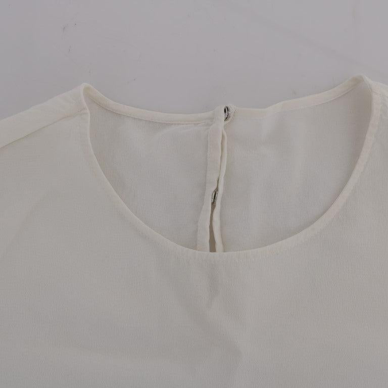 Dolce & Gabbana White Silk ITALIA IS LOVE Blouse T-shirt