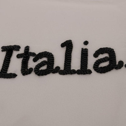 Dolce & Gabbana White Silk ITALIA IS LOVE Blouse T-shirt