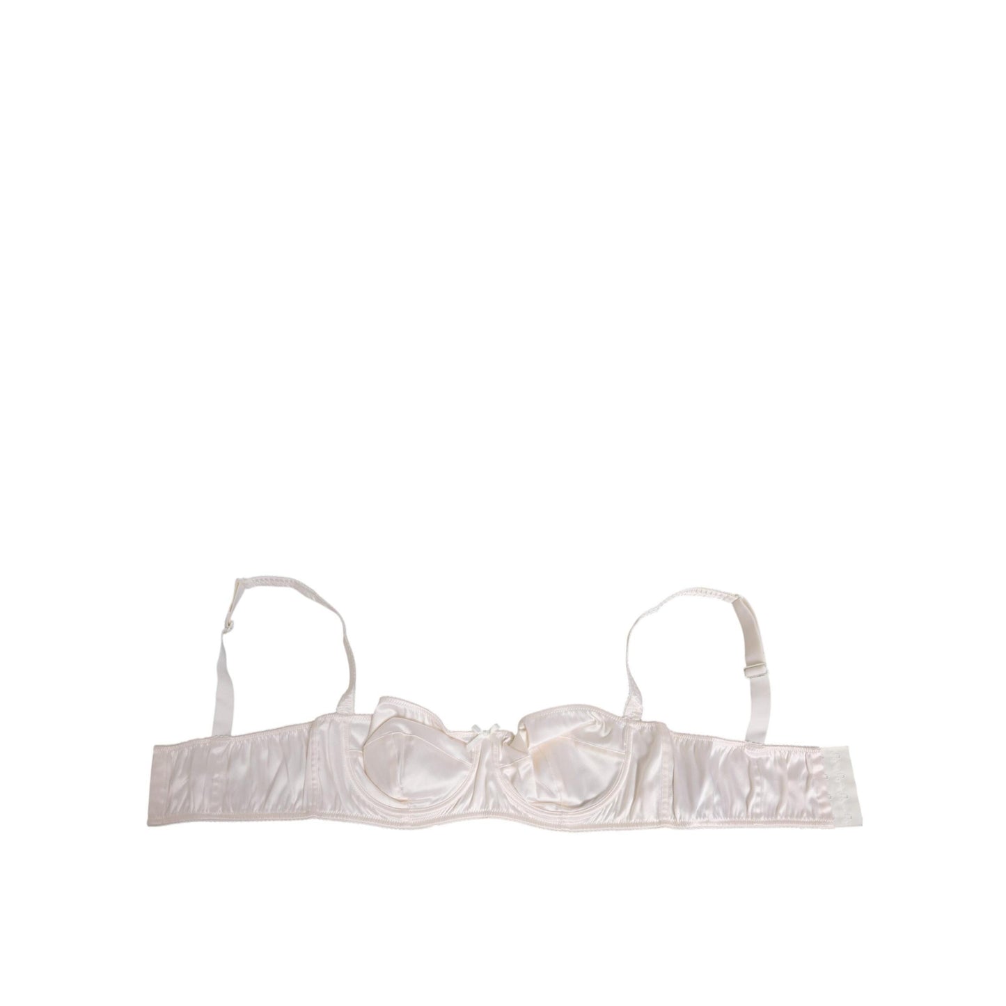 Dolce & Gabbana White Silk Satin Balconnet Lingerie Bra Underwear
