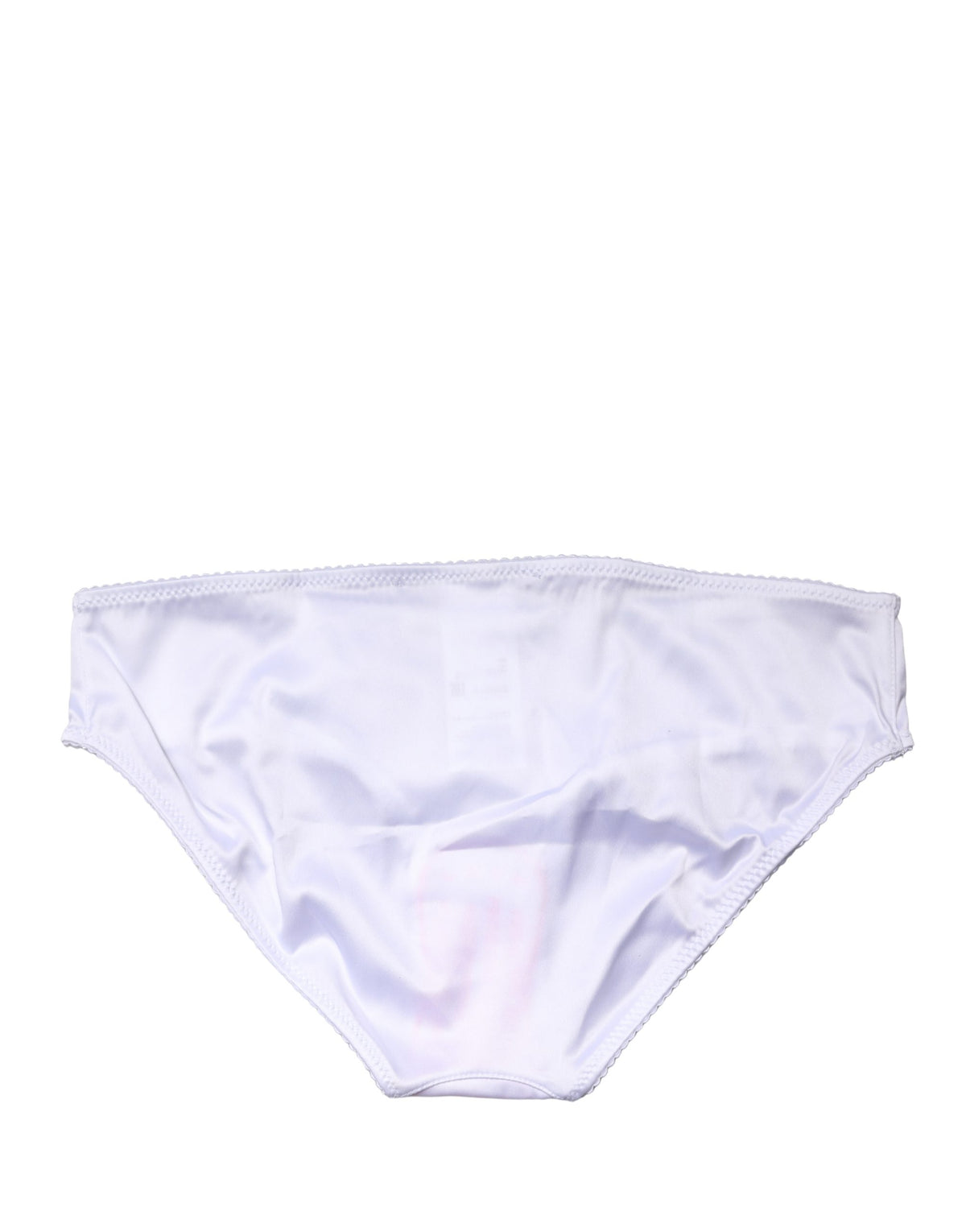 Dolce & Gabbana White Silk Stretch Mid Waist Brief Panty Underwear