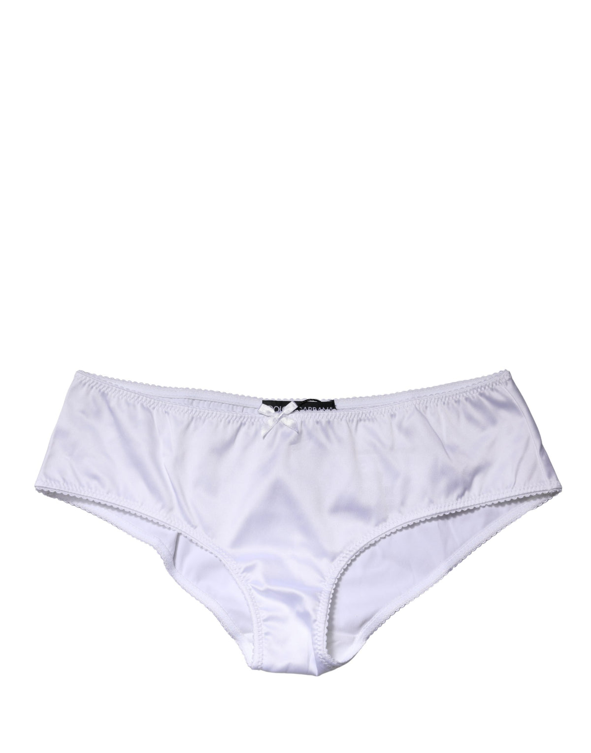 Dolce & Gabbana White Silk Stretch Mid Waist Brief Panty Underwear
