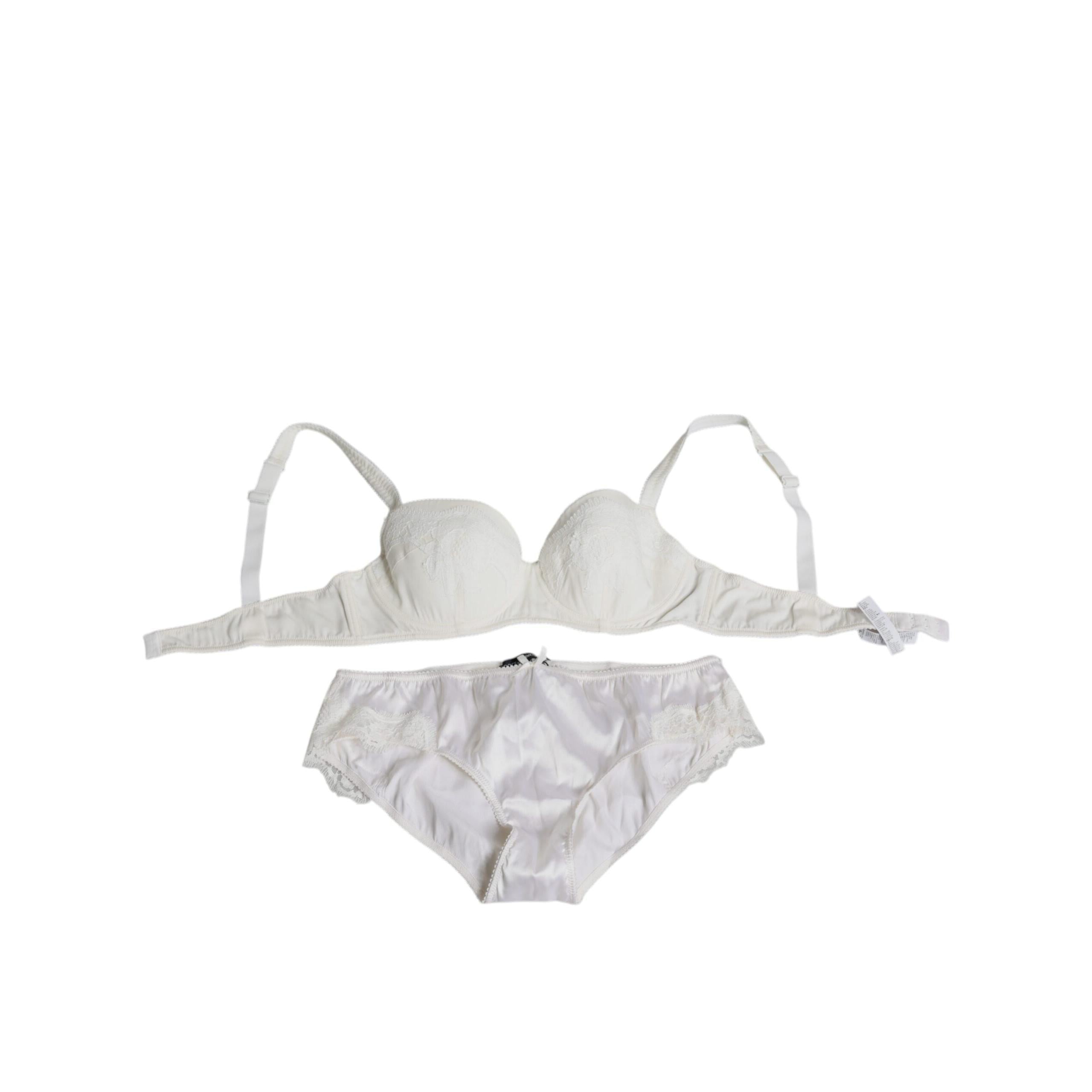 Dolce & Gabbana White Silk Women's Underwear Set
