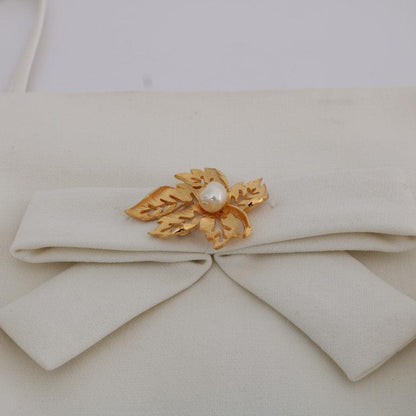 Dolce & Gabbana White Wool Stretch Brooch Shift Dress