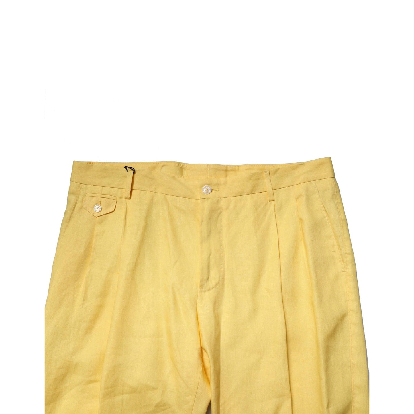 Dolce & Gabbana Yellow Flax Tapered Dress Men Pants