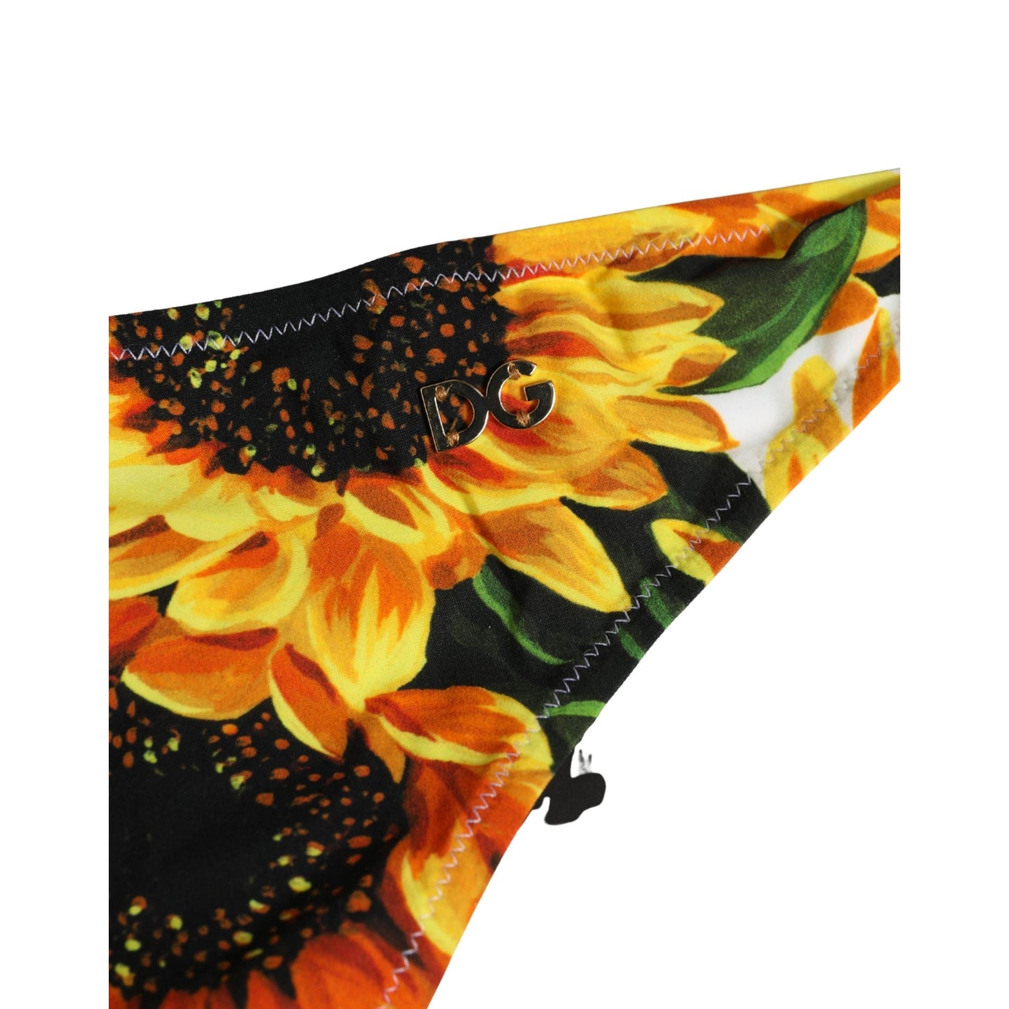 Dolce & Gabbana Yellow Nylon Sunflower Bikini Bottom Swimwear