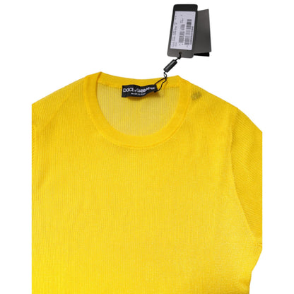 Dolce & Gabbana Yellow Polyester Women Pullover Top Sweater