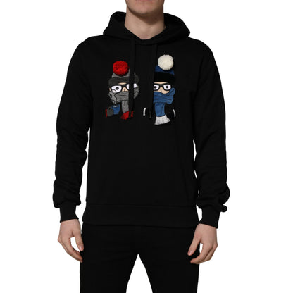 Dolce & Gabbana #dgfamily Black Cotton Hooded Men Sweatshirt Sweater