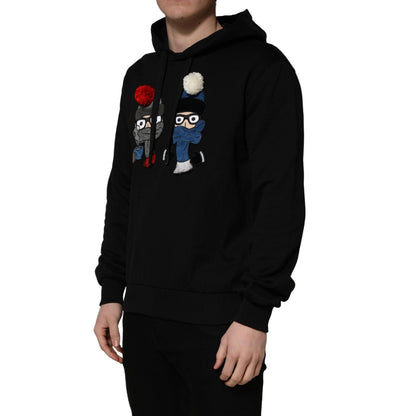 Dolce & Gabbana #dgfamily Black Cotton Hooded Men Sweatshirt Sweater