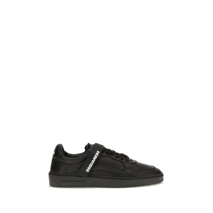 Dsquared² Black Calf Leather Bos Taurus Athletic Sneakers