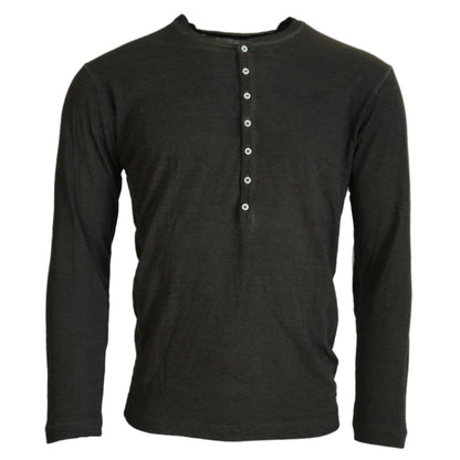 Dsquared² Gray Cotton Linen Long Sleeves Pullover Sweater
