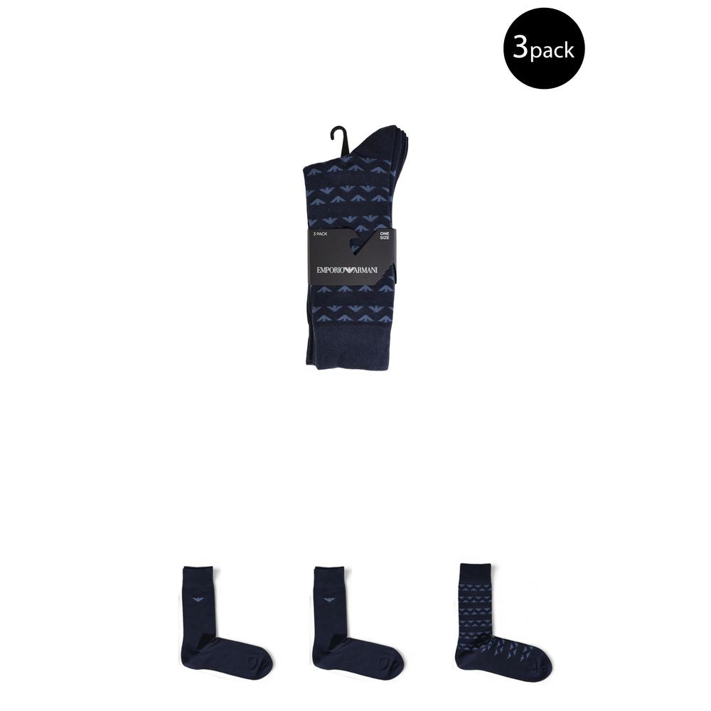 Emporio Armani Underwear Blue Cotton Sock-Modeoutlet