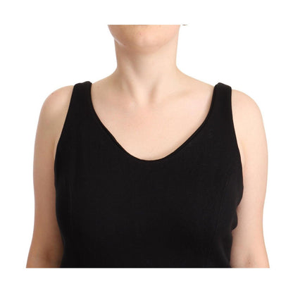 Ermanno Scervino Black Cotton Sleevelesss Tank Casual Top