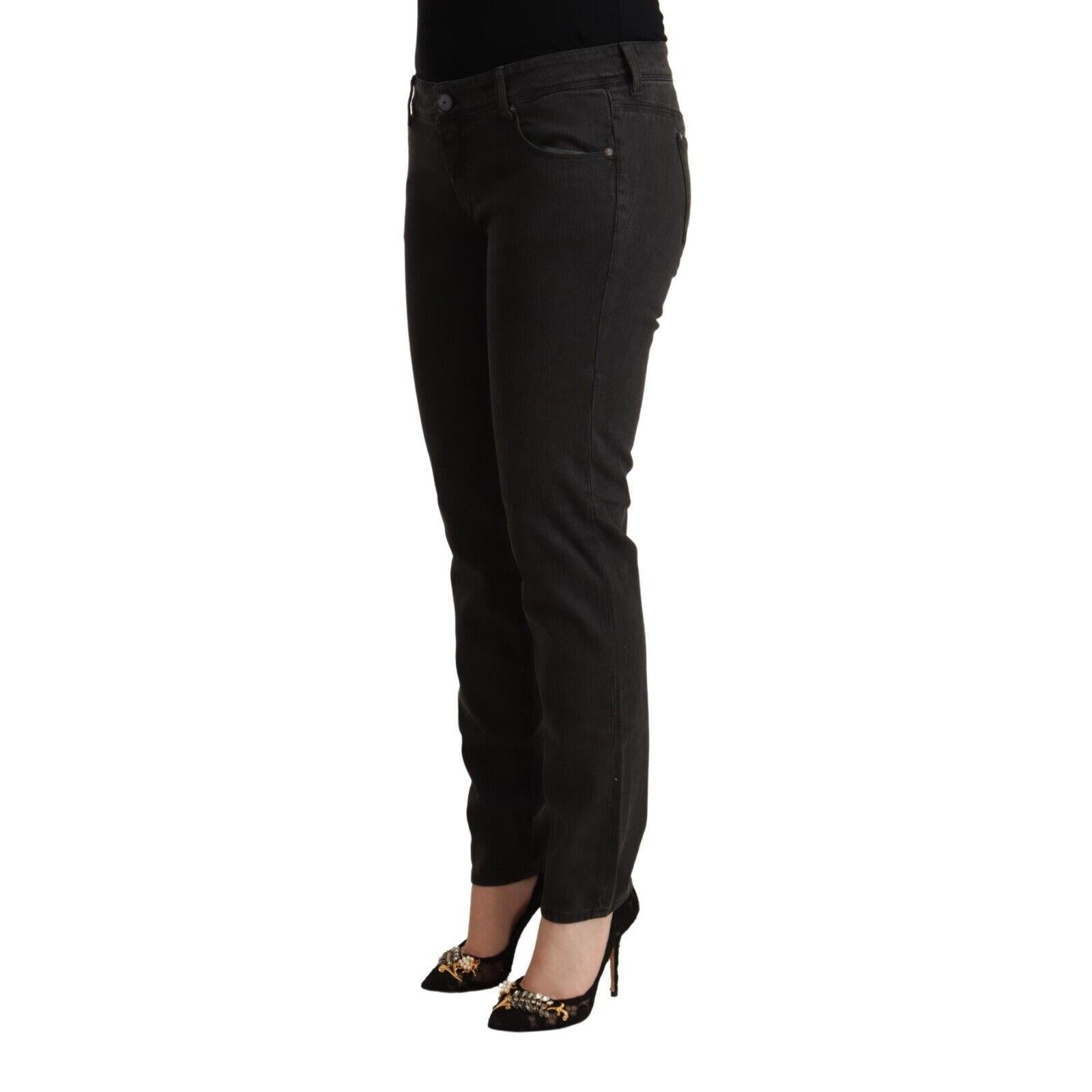 Ermanno Scervino Black Low Waist Skinny Denim Cotton Jeans