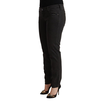 Ermanno Scervino Black Low Waist Skinny Denim Cotton Jeans
