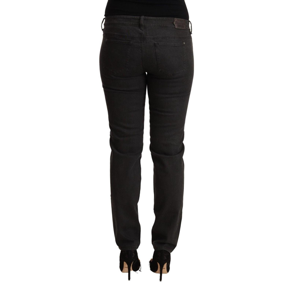 Ermanno Scervino Black Low Waist Skinny Denim Cotton Jeans