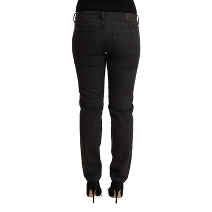 Ermanno Scervino Black Low Waist Skinny Denim Cotton Jeans