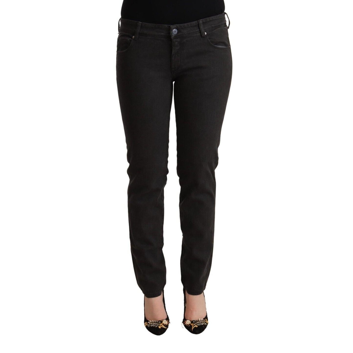 Ermanno Scervino Black Low Waist Skinny Denim Cotton Jeans