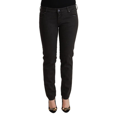 Ermanno Scervino Black Low Waist Skinny Denim Cotton Jeans