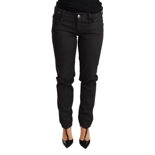 Ermanno Scervino Black Low Waist Skinny Slim Trouser Cotton Jeans