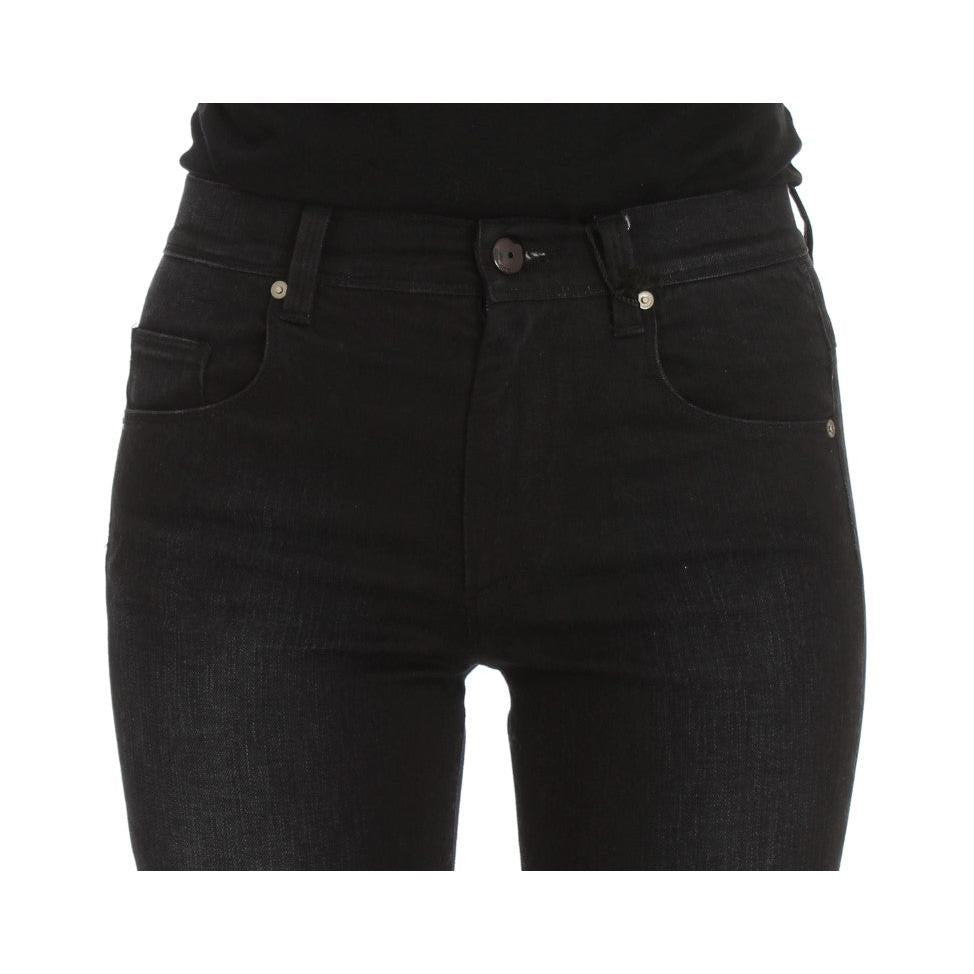 Ermanno Scervino Blue Cotton Blend Slim Fit Bootcut Jeans