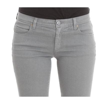 Ermanno Scervino Blue Cotton Blend Slim Fit Bootcut Jeans