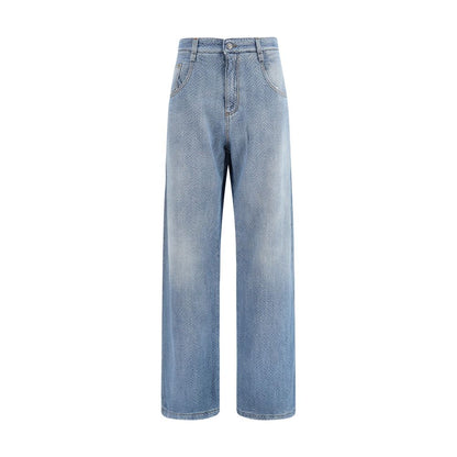 Ermanno Scervino Blue Cotton Relaxed Fit Jeans