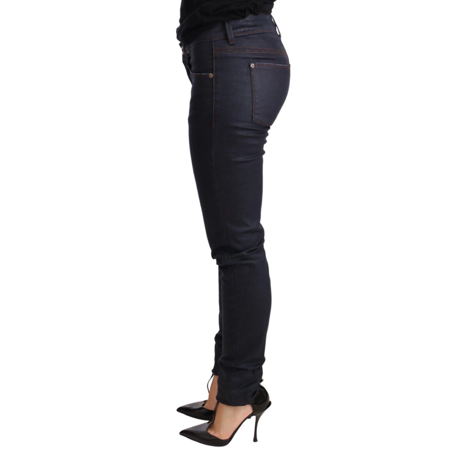 Ermanno Scervino Blue Low Waist Skinny Slim Trouser Cotton Jeans