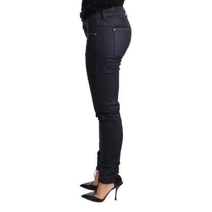 Ermanno Scervino Blue Low Waist Skinny Slim Trouser Cotton Jeans