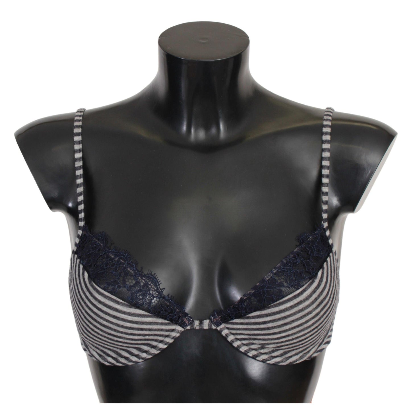 Ermanno Scervino Blue Stripes Lace Reggiseno Bra Underwear