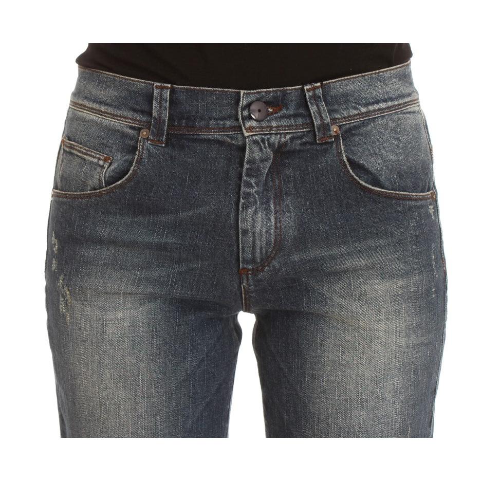 Ermanno Scervino Blue Wash Cotton Blend Slim Fit Jeans