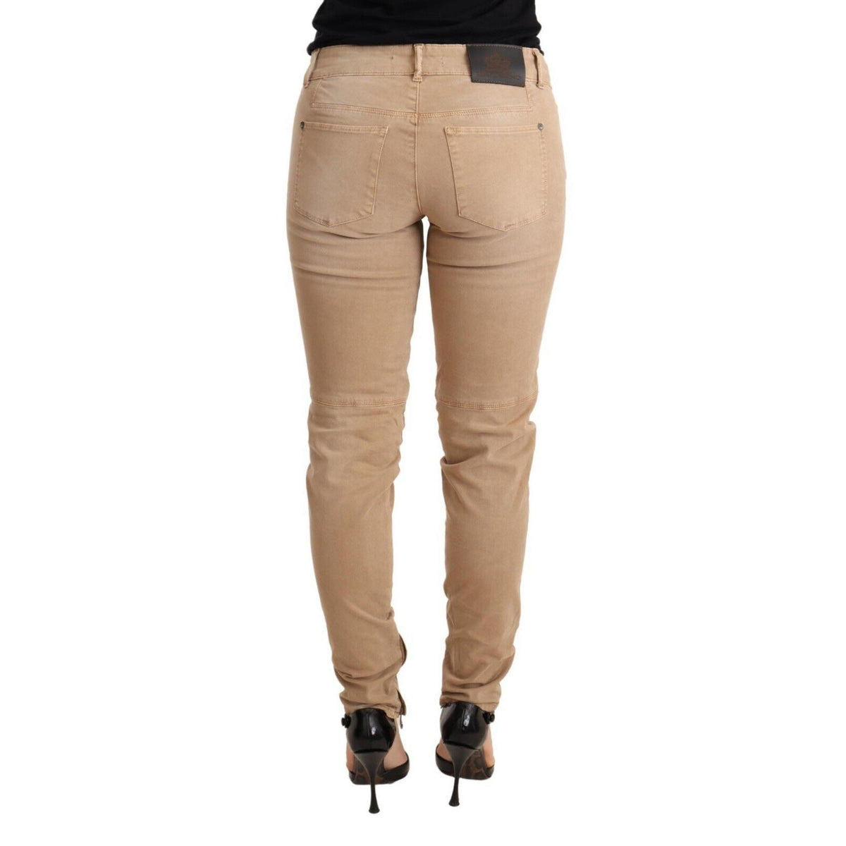 Ermanno Scervino Brown Low Waist Skinny Denim Trouser Cotton Jeans