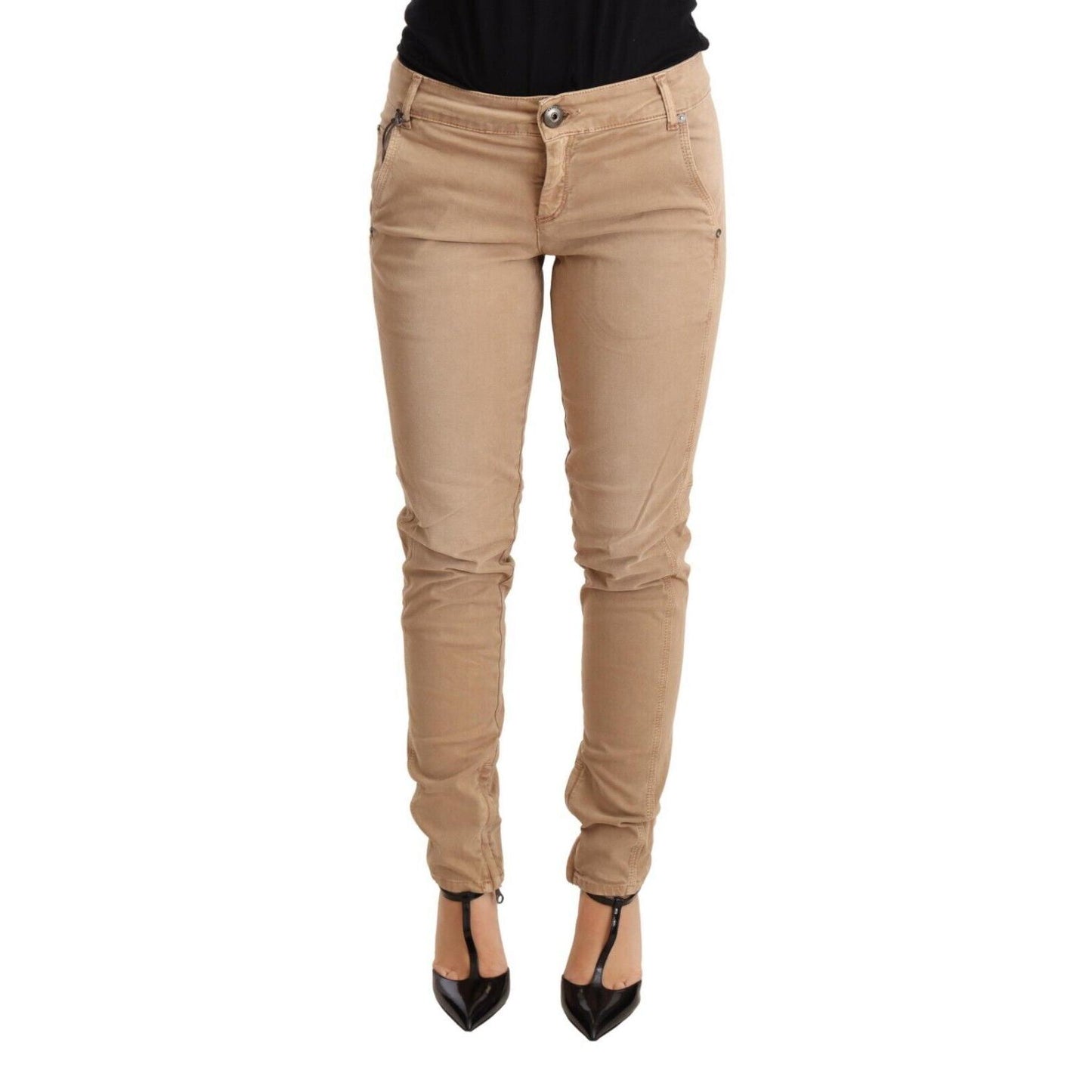 Ermanno Scervino Brown Low Waist Skinny Denim Trouser Cotton Jeans