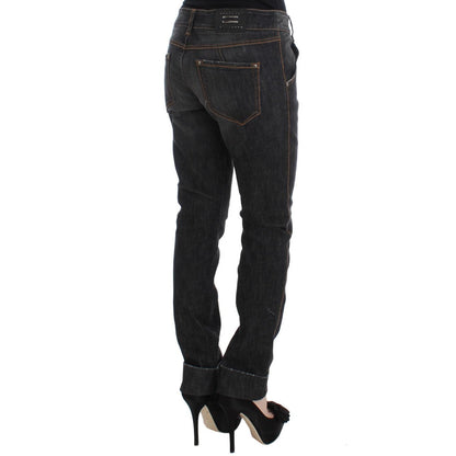 Ermanno Scervino Gray Cotton Slim Fit Denim Jeans