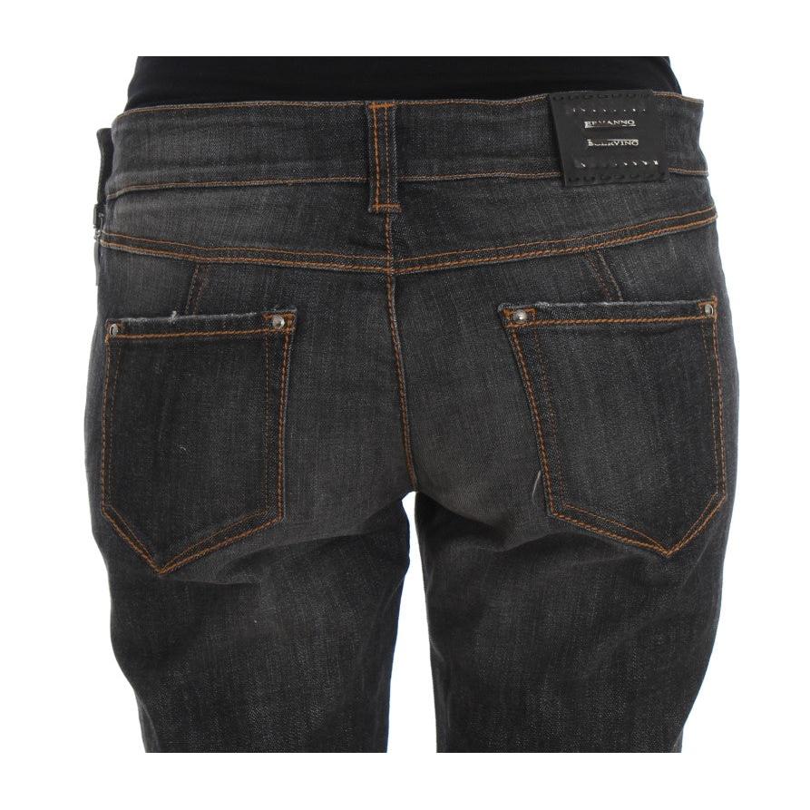 Ermanno Scervino Gray Cotton Slim Fit Denim Jeans