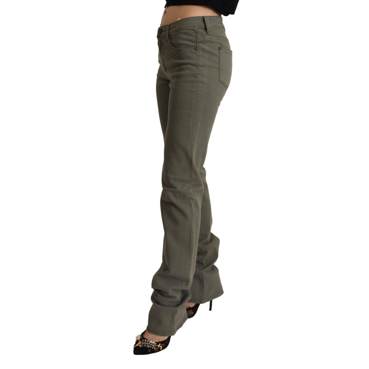 Ermanno Scervino Gray Low Waist Cotton Skinny Denim Trouser Jeans